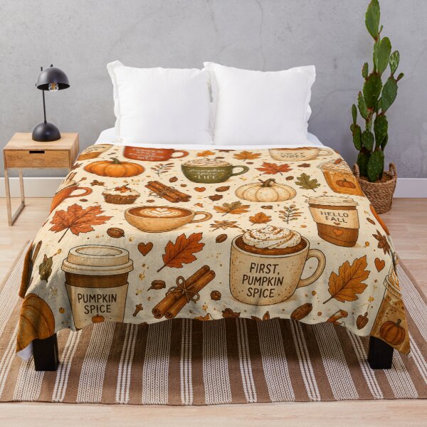 Item preview, Pumpkin Spice Fall Pattern – Cozy Coffee & Autumn Aesthetic designed and sold by RJACreative.
