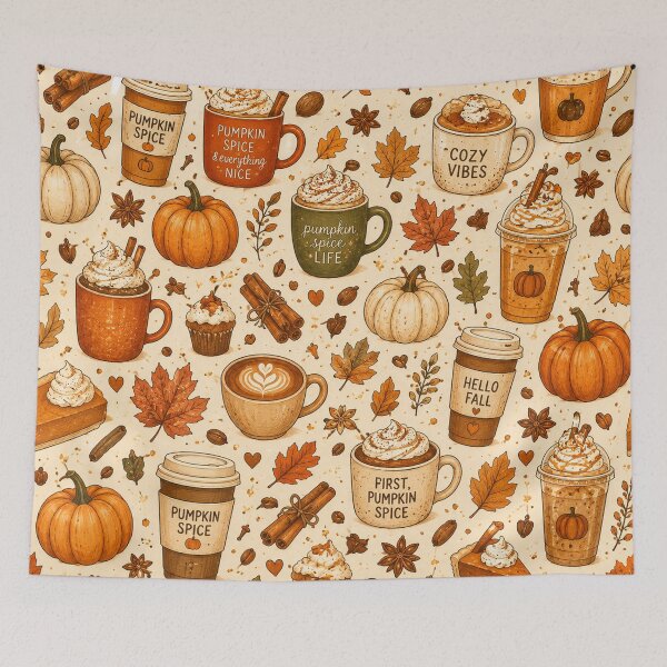 Item preview, Pumpkin Spice Fall Pattern – Cozy Coffee & Autumn Aesthetic designed and sold by RJACreative.