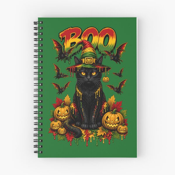 Item preview, Rasta Halloween Black Cat Witch - Reggae Slime Boo designed and sold by digitalbob60.