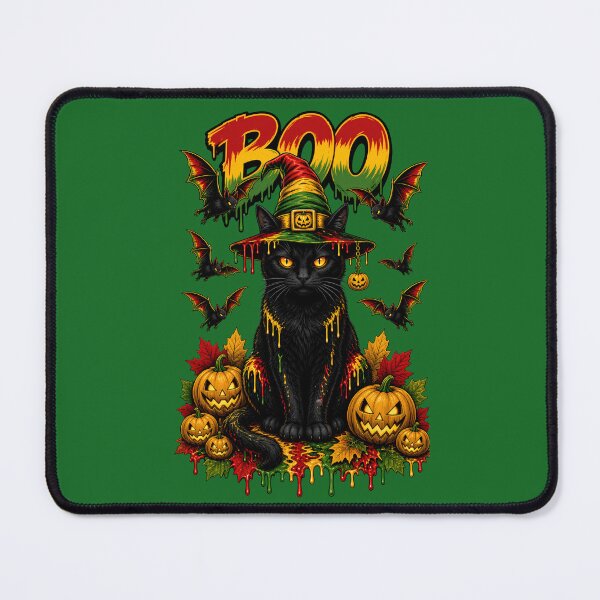 Item preview, Rasta Halloween Black Cat Witch - Reggae Slime Boo designed and sold by digitalbob60.
