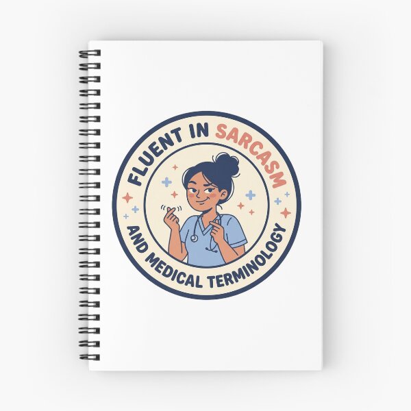 Item preview,   Funny Nurse Shirt - Fluent In Sarcasm & Medical Terminology - RN Gift designed and sold by Harlo.co.