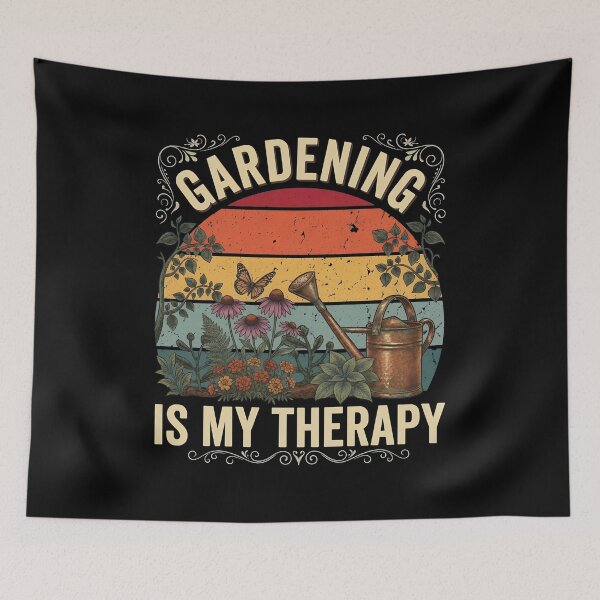 Item preview, Gardening Is My Therapy Sunset designed and sold by NosuriHanArt.