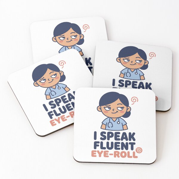 Item preview, Funny Nurse Shirt -I Speak Fluent Eye-Roll - RN Gift designed and sold by Harlo.co.