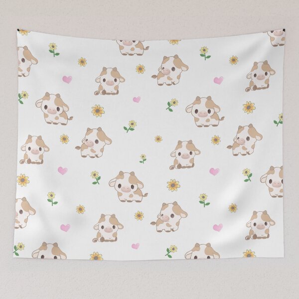 Item preview, Cute cow flower heart love seamless pattern designed and sold by moonquarius.