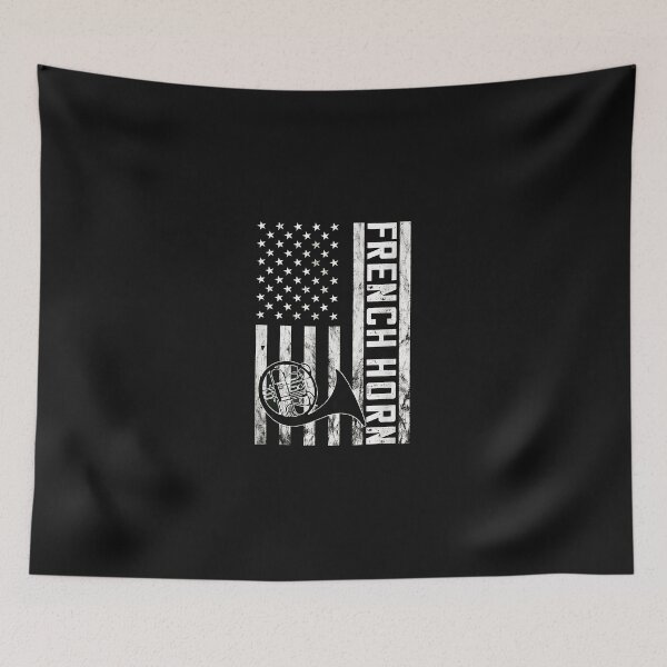 Item preview, French Horn American Flag Patriotic Musician Gift designed and sold by pkkokrxjk.