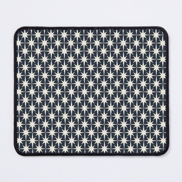Item preview, Mid Century Modern Atomic Starburst Star Pattern in Dark Navy Blue and Off White designed and sold by kierkegaard.