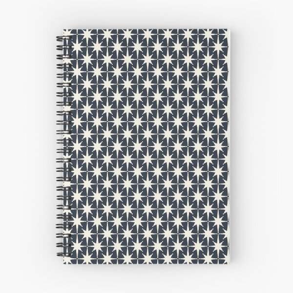 Item preview, Mid Century Modern Atomic Starburst Star Pattern in Dark Navy Blue and Off White designed and sold by kierkegaard.