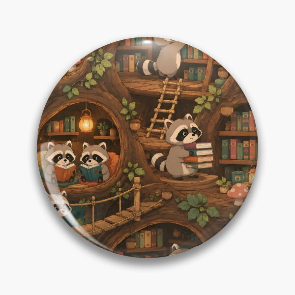 Item preview, Cozy Raccoon Treehouse Library designed and sold by Herodestroyer.