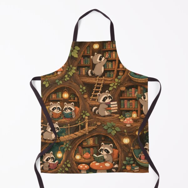 Item preview, Cozy Raccoon Treehouse Library designed and sold by Herodestroyer.