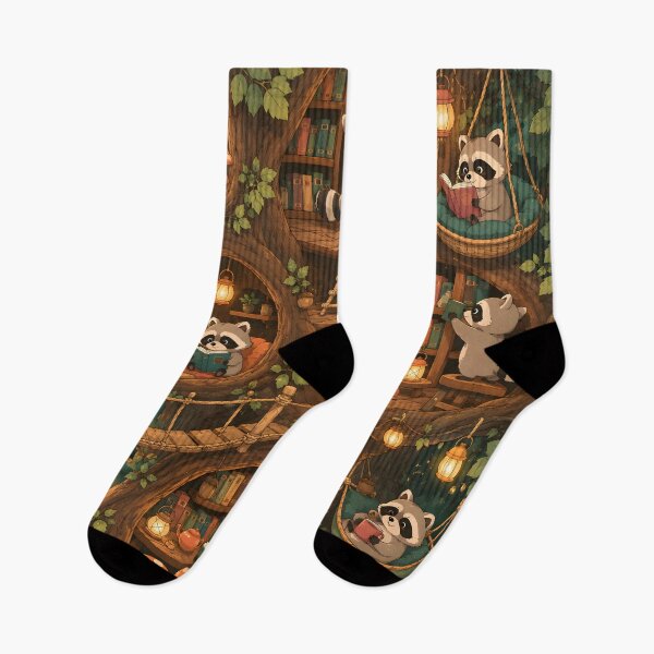 Item preview, Cozy Raccoon Treehouse Library designed and sold by Herodestroyer.