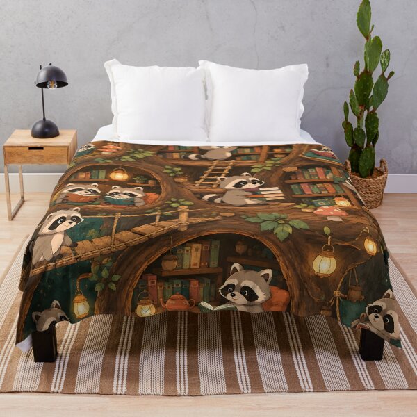 Item preview, Cozy Raccoon Treehouse Library designed and sold by Herodestroyer.