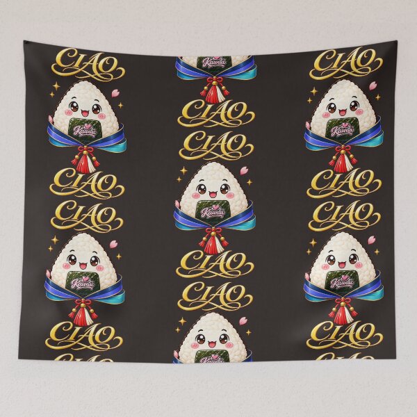 Item preview, CIAO Kawaii Onigiri – Italian Japanese Fusion T-Shirt designed and sold by The Kawaii Forge.