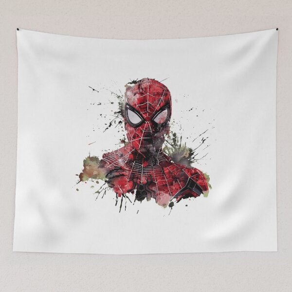 Item preview, Spider-Man Watercolor Portrait Graphic – Red Black Web Splat Superhero Design designed and sold by CourtneyC58877.