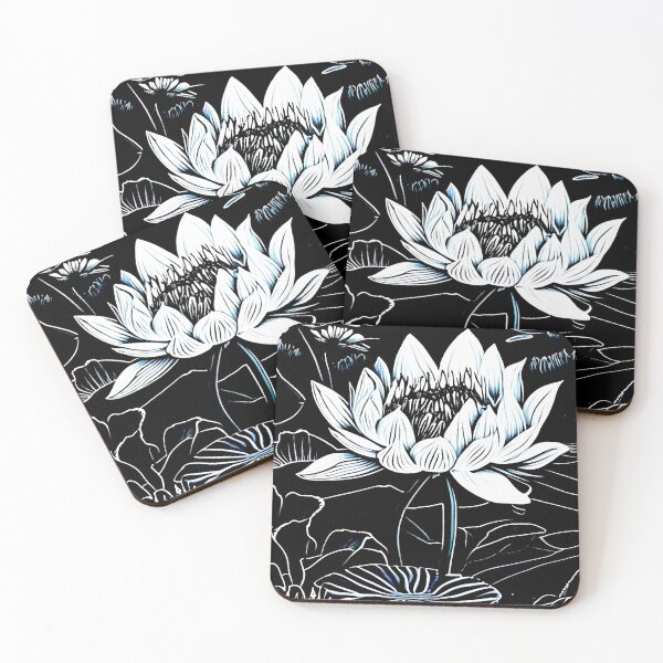 Item preview, Waterlily Woodcut designed and sold by ViaARTfactory.