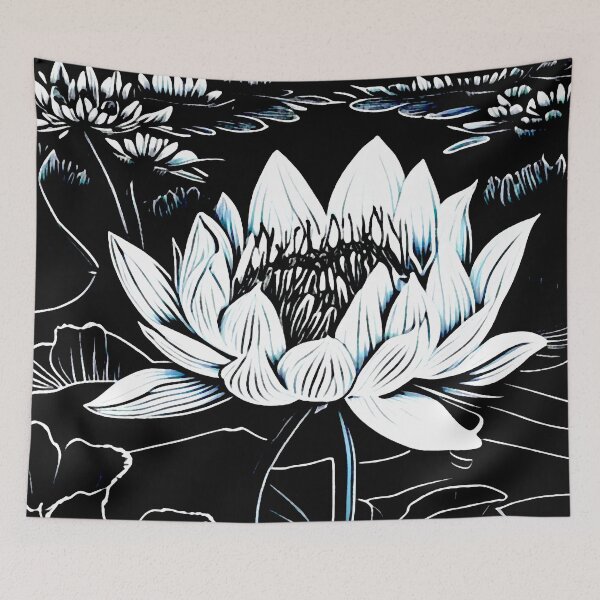 Item preview, Waterlily Woodcut designed and sold by ViaARTfactory.