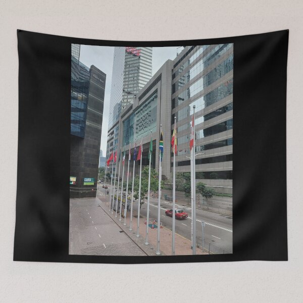 Item preview, High Rise Buildings and Flags in Wan Chai HK – Urban Corporate Photography designed and sold by pbchan.