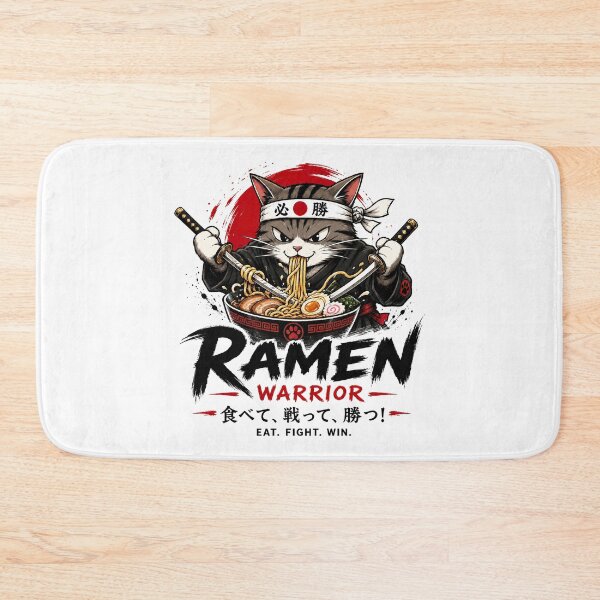 Item preview, Ramen Noodle Cat, Ramen Warrior Eat Fight Win Samurai Cat Design designed and sold by graphic-genie.