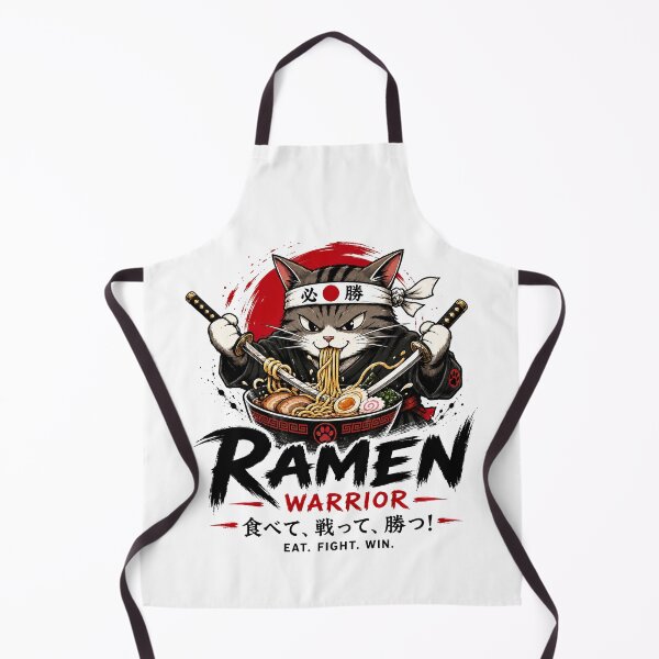 Item preview, Ramen Noodle Cat, Ramen Warrior Eat Fight Win Samurai Cat Design designed and sold by graphic-genie.