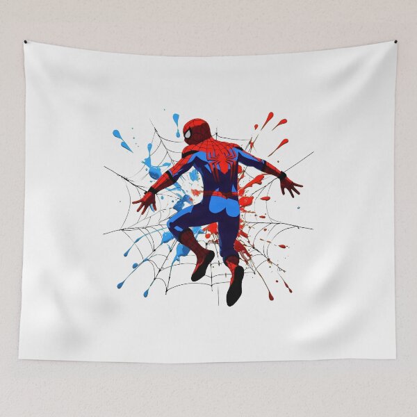Item preview, Spider-Man Action Pose Graphic – Red Blue Web Paint Splash Superhero Design designed and sold by SophiaHub31159.