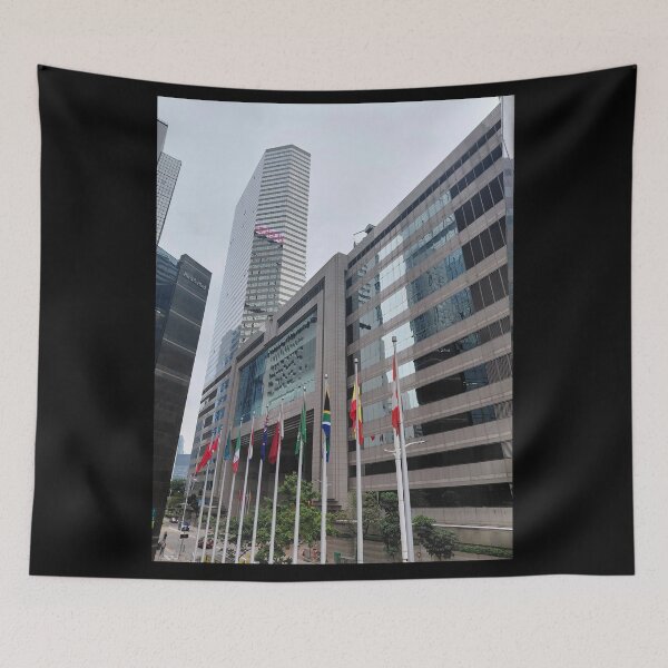 Item preview, High Rise Buildings and Flags in Wan Chai HK – Urban Corporate Photography designed and sold by pbchan.