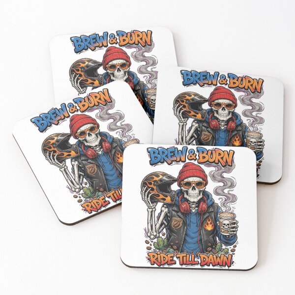 Item preview, Brew & Burn: Embrace Life with a Skeleton Coffee Tee designed and sold by Mindful56.