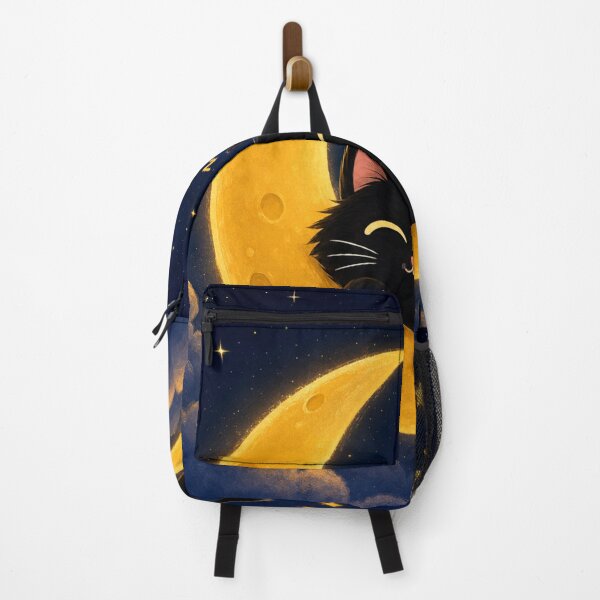 Item preview, Cute Black Cat Sleeping on Crescent Moon – Celestial Night Sky Cat Lover Design designed and sold by AbstractAuraArt.