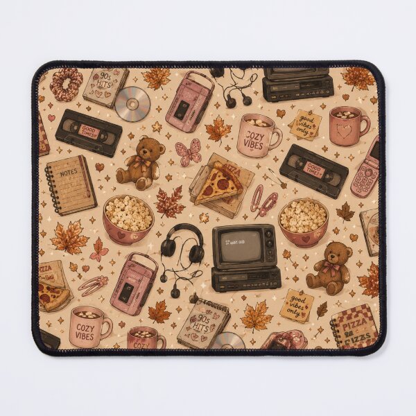 Item preview, Retro 90s Nostalgia and Autumn Cozy Vibes Pattern designed and sold by NinaVibeStudio.