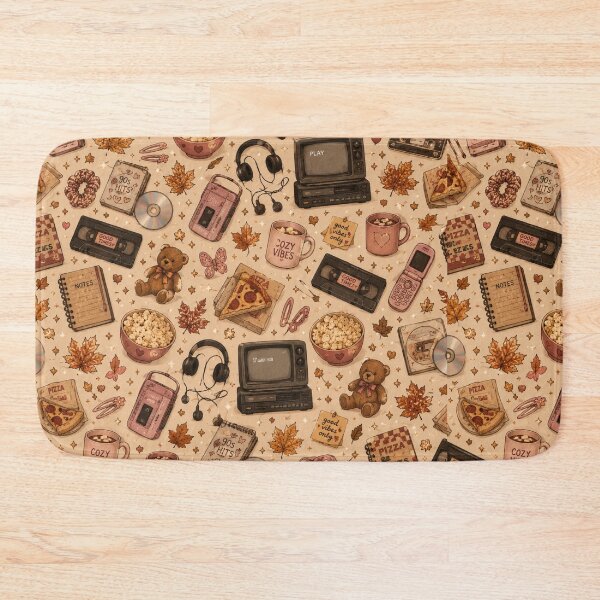 Item preview, Retro 90s Nostalgia and Autumn Cozy Vibes Pattern designed and sold by NinaVibeStudio.