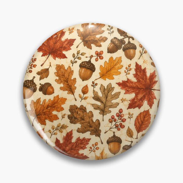 Item preview, Autumn Acorn & Fall Leaves Pattern – Cozy Woodland Botanica designed and sold by RJACreative.