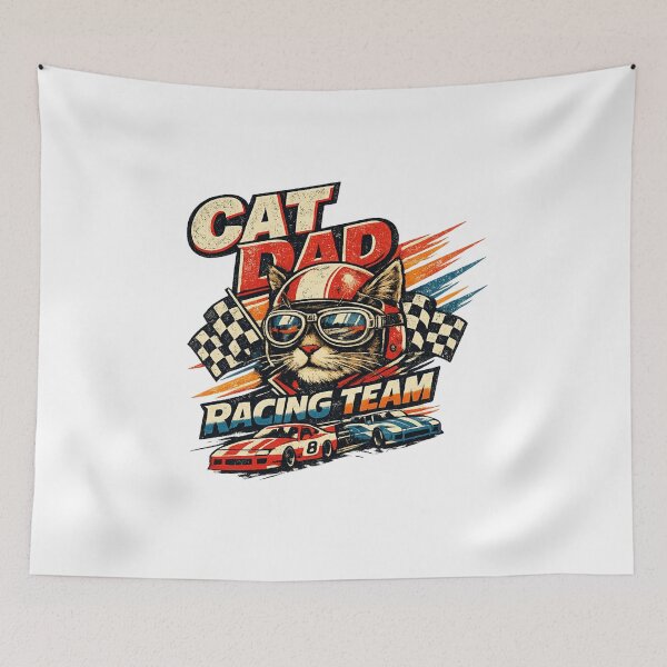 Item preview, Cat Dad Retro Racing Team designed and sold by teemix.
