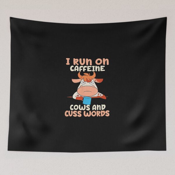 Item preview, Funny Cow Caffeine Cuss Words Graphic designed and sold by pkkokrxjk.