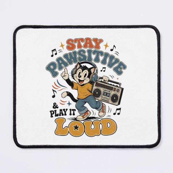 Item preview, Vintage Cartoon Cat With A Boombox Wearing Headphones designed and sold by graphic-genie.