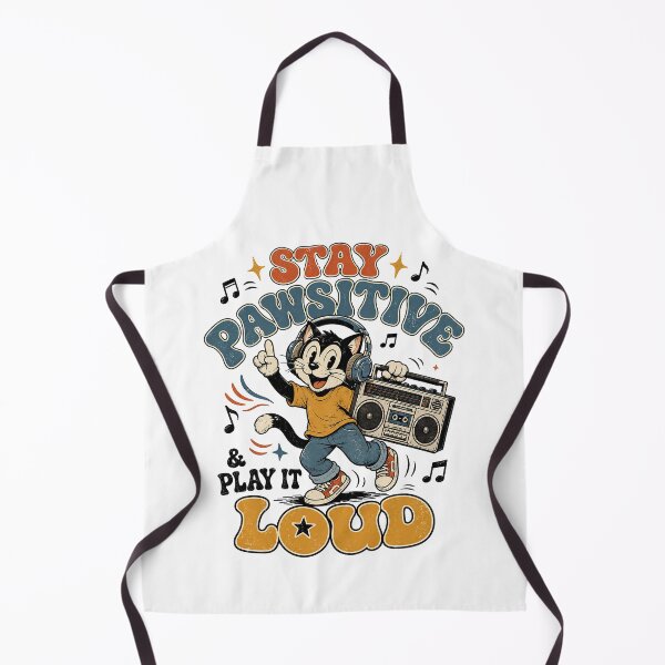 Item preview, Vintage Cartoon Cat With A Boombox Wearing Headphones designed and sold by graphic-genie.