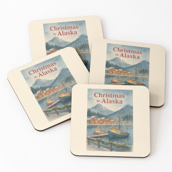 Item preview, Christmas in Alaska — Snowy Fishing Village on the Coast designed and sold by Novel Works Studio.