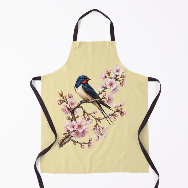 Item preview, Elegant Barn Swallow in Cherry Blossom Wreath - Spring Nature Art designed and sold by Evelashop.