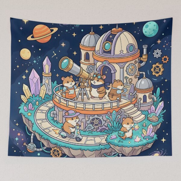 Item preview, Cute Hamster Astronomers Space Observatory designed and sold by Herodestroyer.