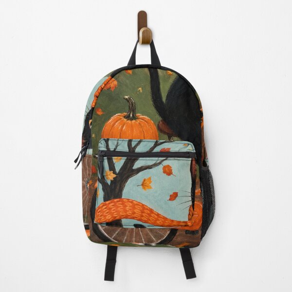 Item preview, Cute Black Cat Autumn Bicycle – Fall Cat Pumpkin Coffee Cozy Season designed and sold by AbstractAuraArt.