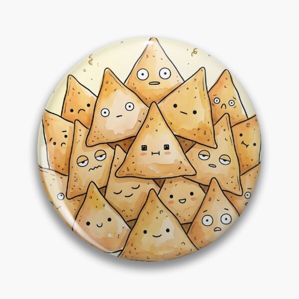 Item preview, Cute Samosa Pile Kawaii Indian Street Food Illustration designed and sold by DuckOddity.
