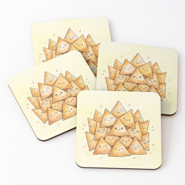 Item preview, Cute Samosa Pile Kawaii Indian Street Food Illustration designed and sold by DuckOddity.