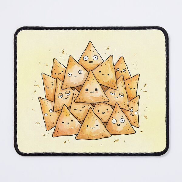 Item preview, Cute Samosa Pile Kawaii Indian Street Food Illustration designed and sold by DuckOddity.