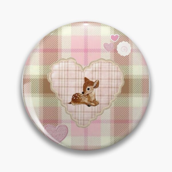 Item preview, Kawaii Fawn Patch – Cute Plaid Cottagecore Aesthetic designed and sold by xWhimsyDreamsx.