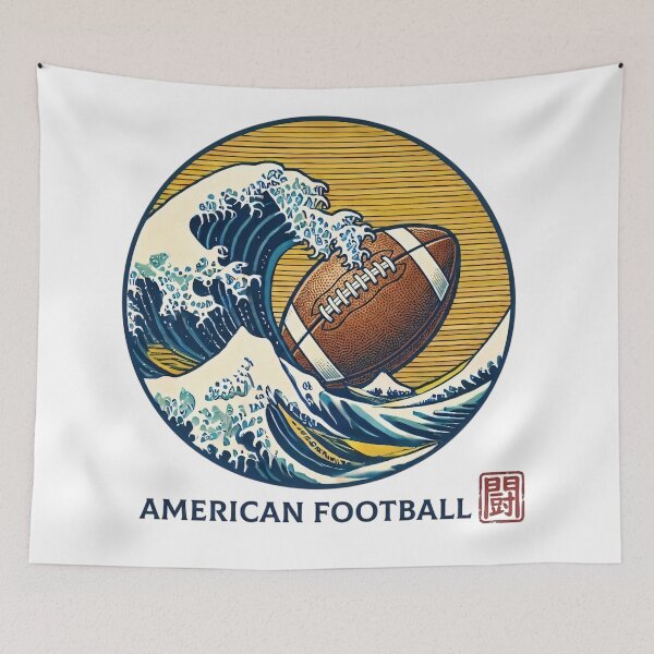 Item preview, Japanese Great Wave Football - Vintage Ukiyo-e Sports Art designed and sold by SakuraJapanArt.