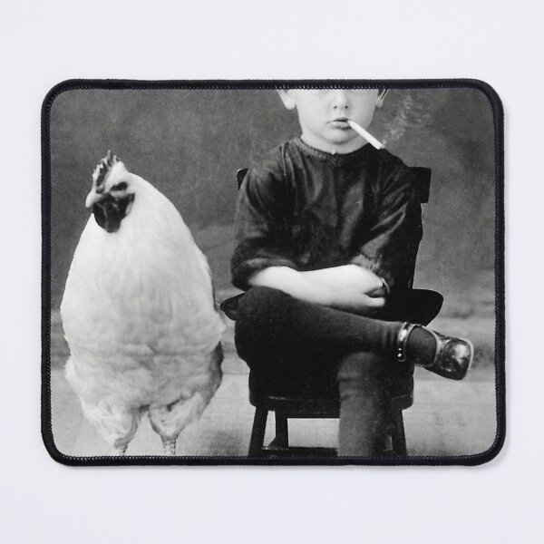 Item preview, ;Boy With Chicken Rooster Smoking Cigarette designed and sold by kylemthom.