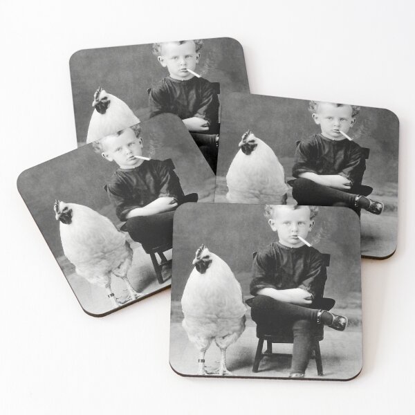 Item preview, ;Boy With Chicken Rooster Smoking Cigarette  designed and sold by kylemthom.