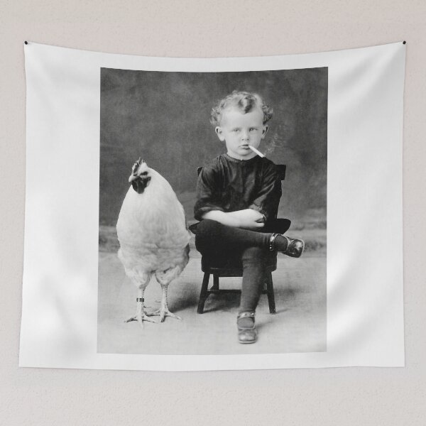 Item preview, ;Boy With Chicken Rooster Smoking Cigarette  designed and sold by kylemthom.