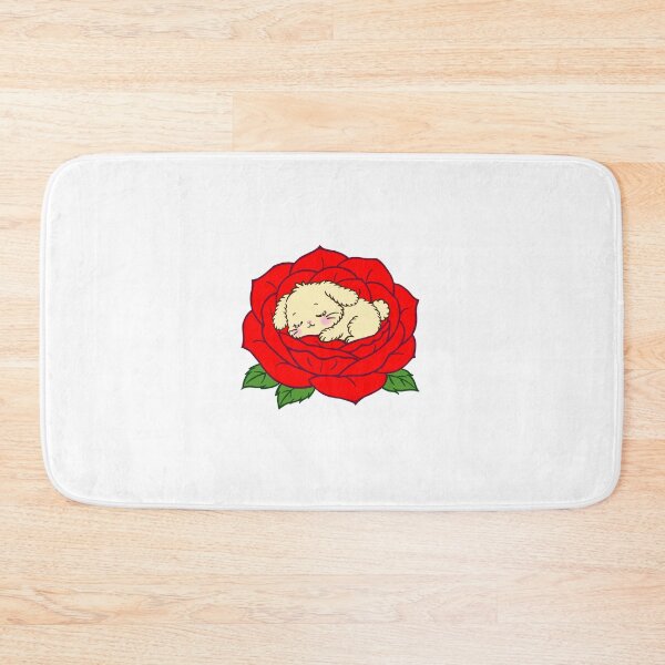 Item preview, Sleepy bunny sleeping on Pink Rose  designed and sold by BunnySoftArt.