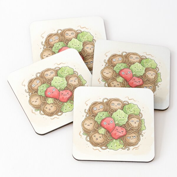 Item preview, Cute Yakisoba Noodles Pile Kawaii Japanese Food Illustration designed and sold by DuckOddity.