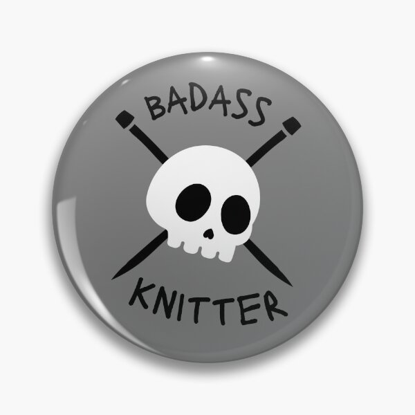Item preview, Knitter design Skull with knitting needle "crossbones" ~ BADASS KNITTER  designed and sold by OmStudioz .