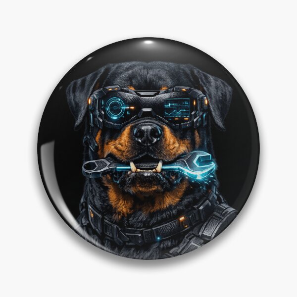 Item preview, Cybernetic Rottweiler with Neon Wrench designed and sold by teemix.