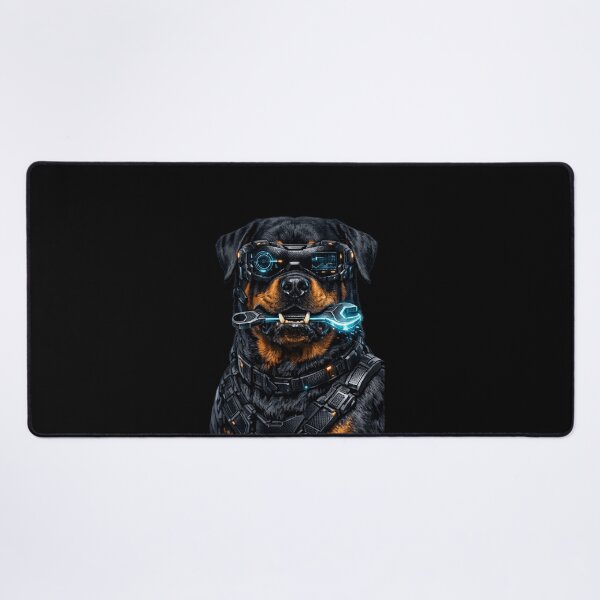 Item preview, Cybernetic Rottweiler with Neon Wrench designed and sold by teemix.
